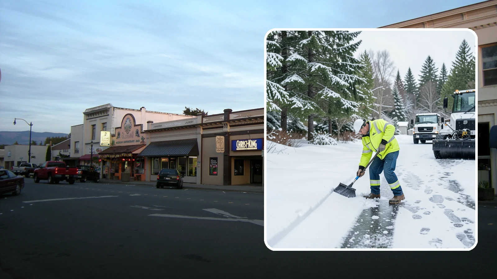 Ice Removal from Driveways in Burlington, Skagit County, WA - We break up and remove driveway ice left behind by Western Washington's thaw-and-refreeze cycles.