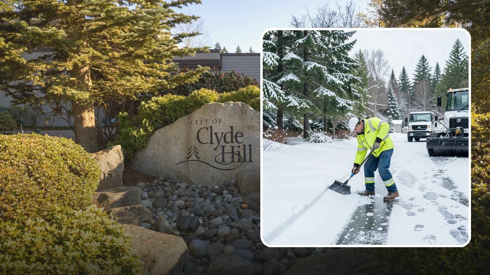 Ice Removal from Driveways in Clyde Hill, King County, WA - We break up and remove driveway ice left behind by Western Washington's thaw-and-refreeze cycles.