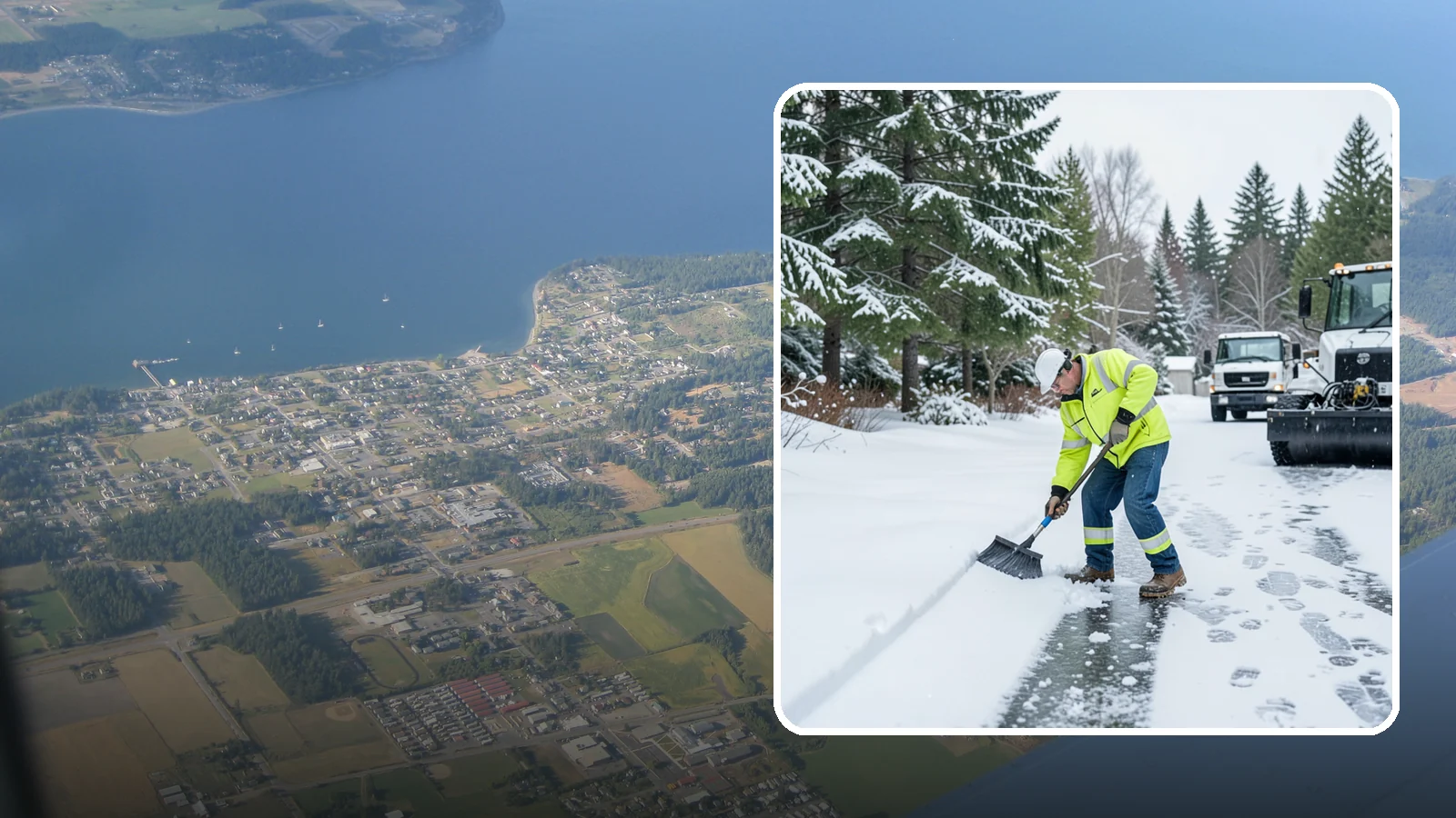 Ice Removal from Driveways in Coupeville, Island County, WA - We break up and remove driveway ice left behind by Western Washington's thaw-and-refreeze cycles.