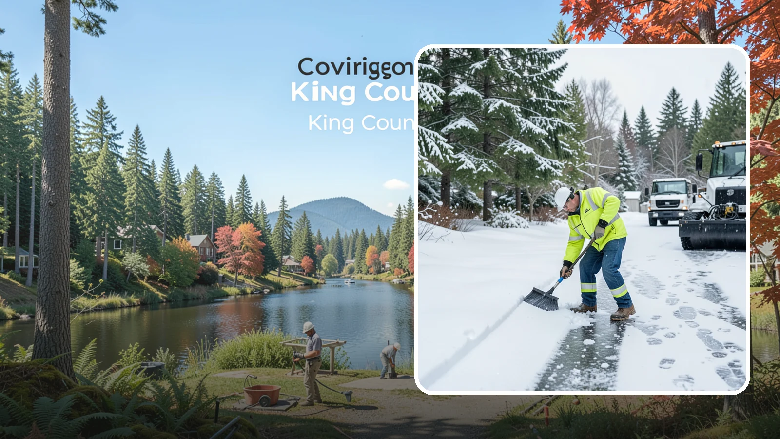 Ice Removal from Driveways in Covington, King County, WA - We break up and remove driveway ice left behind by Western Washington's thaw-and-refreeze cycles.