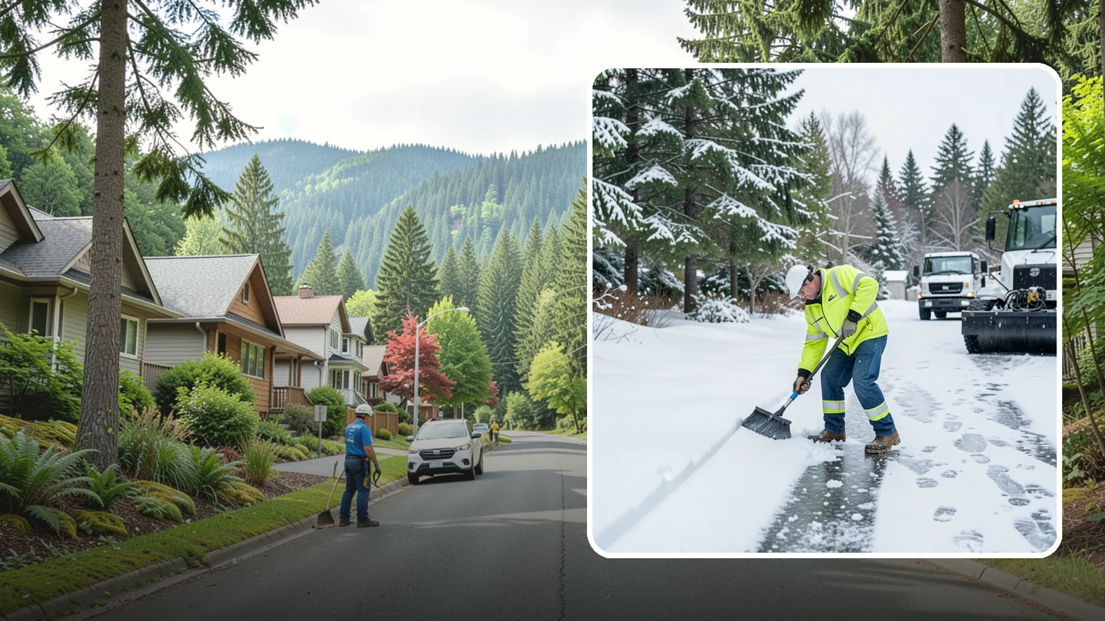 Ice Removal from Driveways in Darrington, Snohomish County, WA - We break up and remove driveway ice left behind by Western Washington's thaw-and-refreeze cycles.