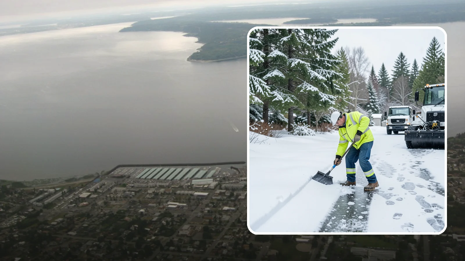 Ice Removal from Driveways in Des Moines, King County, WA - We break up and remove driveway ice left behind by Western Washington's thaw-and-refreeze cycles.