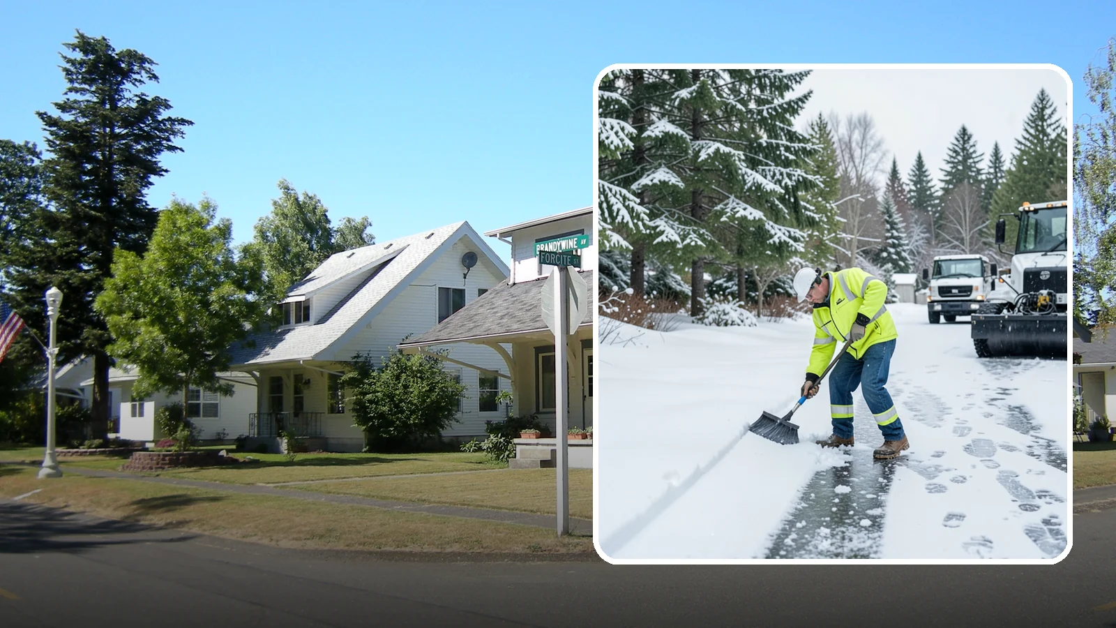 Ice Removal from Driveways in DuPont, Pierce County, WA - We break up and remove driveway ice left behind by Western Washington's thaw-and-refreeze cycles.