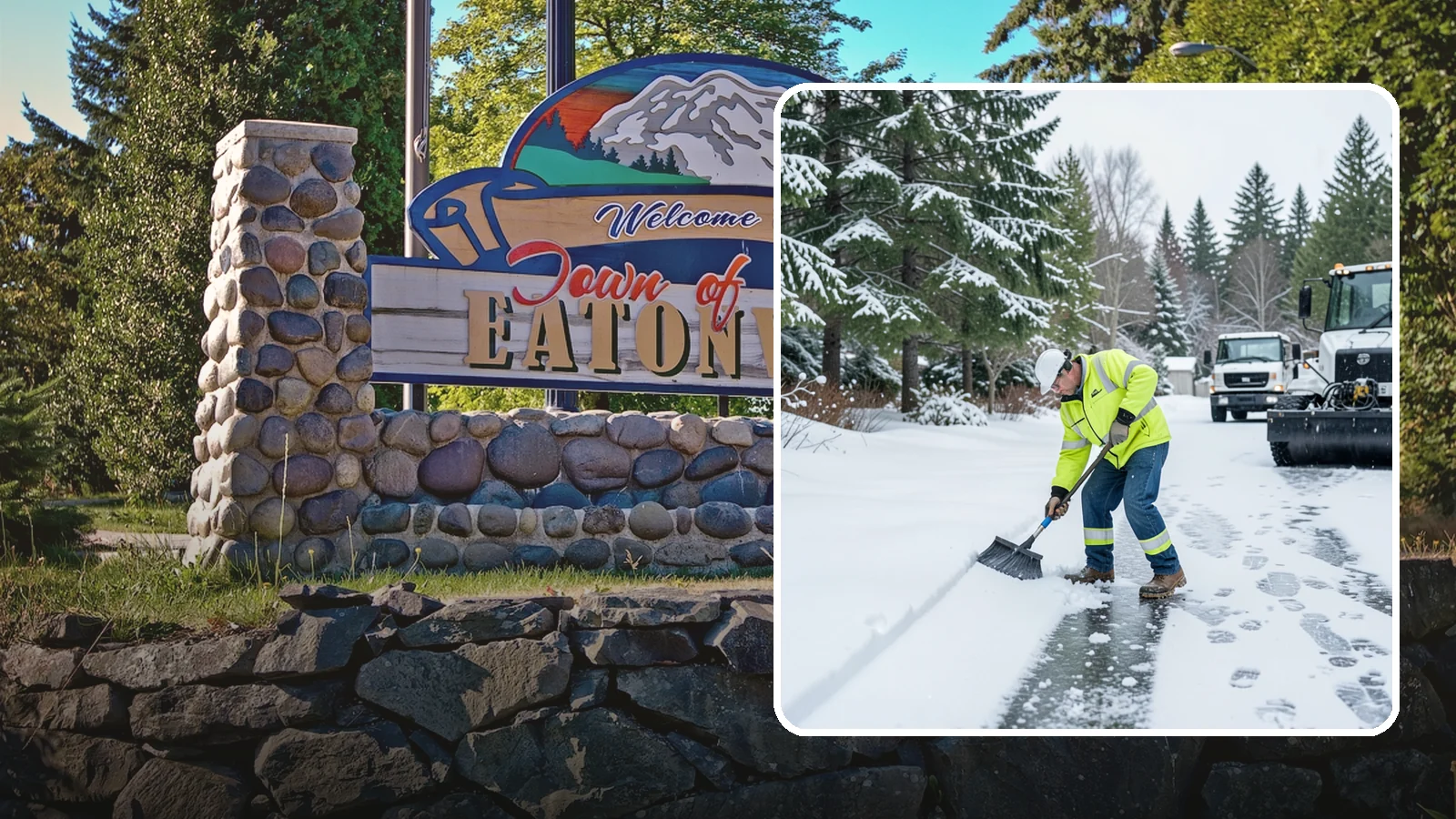Ice Removal from Driveways in Eatonville, Pierce County, WA - We break up and remove driveway ice left behind by Western Washington's thaw-and-refreeze cycles.
