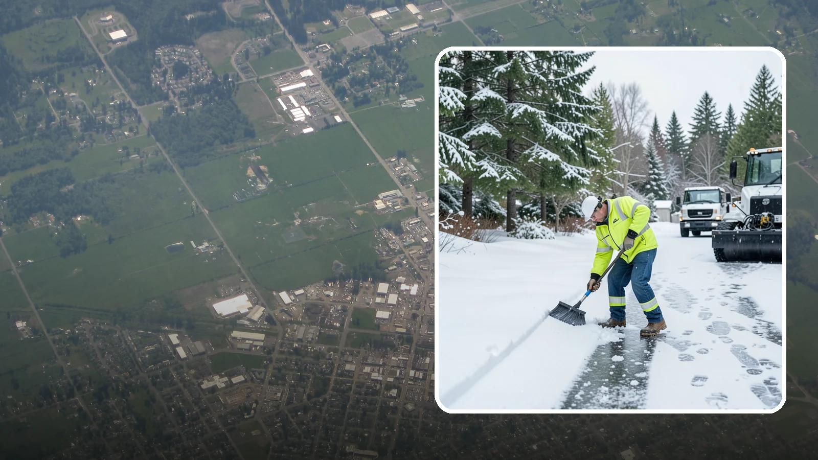Ice Removal from Driveways in Enumclaw, King County, WA - We break up and remove driveway ice left behind by Western Washington's thaw-and-refreeze cycles.