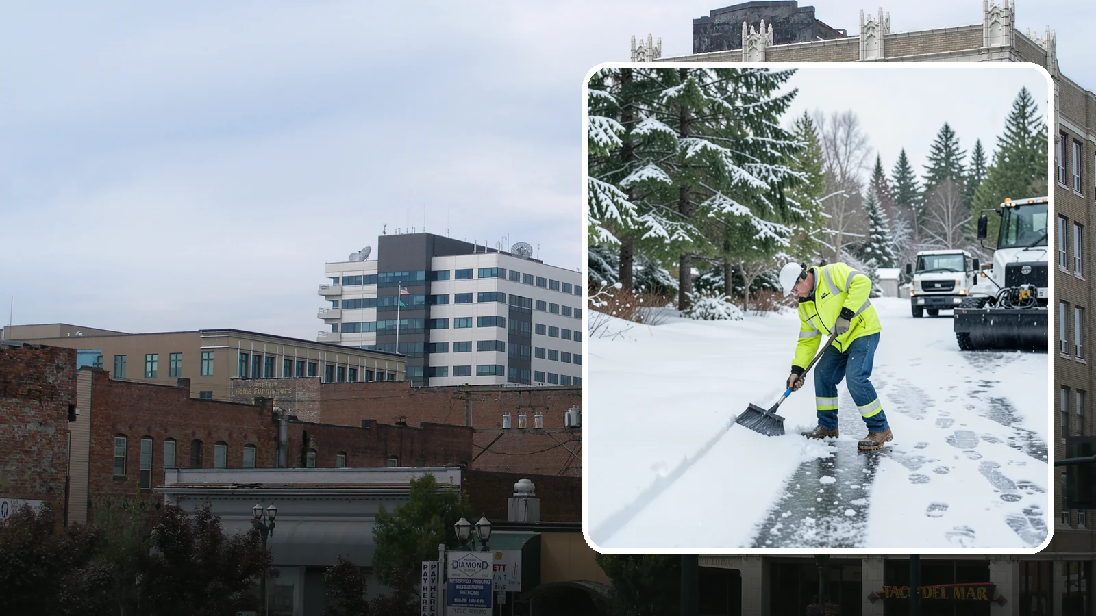 Ice Removal from Driveways in Everett, Snohomish County, WA - We break up and remove driveway ice left behind by Western Washington's thaw-and-refreeze cycles.
