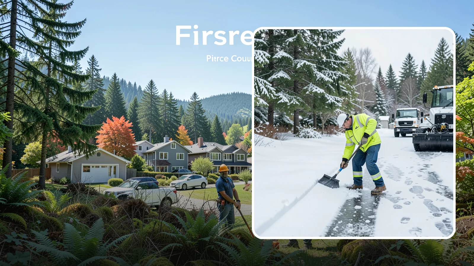 Ice Removal from Driveways in Fircrest, Pierce County, WA - We break up and remove driveway ice left behind by Western Washington's thaw-and-refreeze cycles.