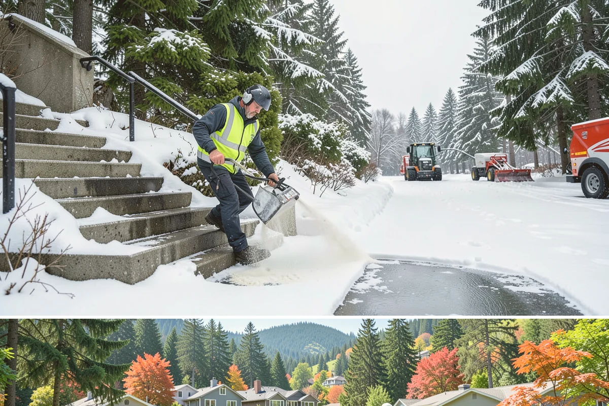 Ice Removal from Driveways in Fircrest, Pierce County, WA - Driveway ice removal peaks during freeze-thaw stretches from midwinter into early spring.