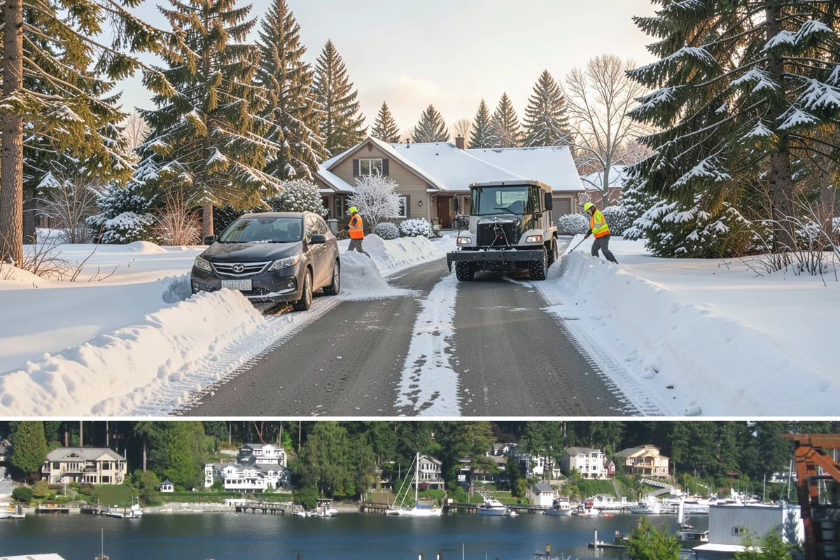 Ice Removal from Driveways in Gig Harbor, Pierce County, WA - Driveway ice removal peaks during freeze-thaw stretches from midwinter into early spring.