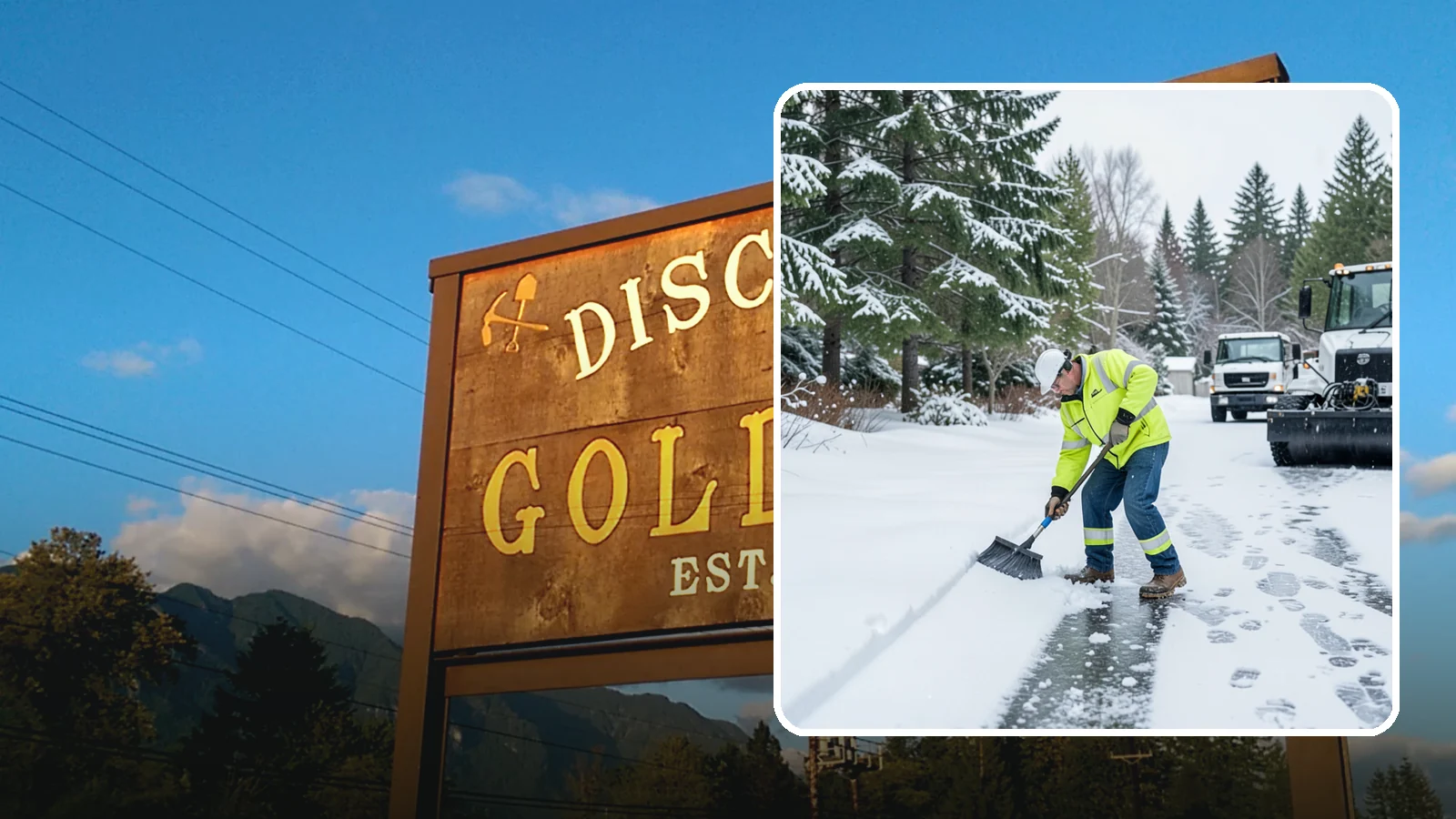 Ice Removal from Driveways in Gold Bar, Snohomish County, WA - We break up and remove driveway ice left behind by Western Washington's thaw-and-refreeze cycles.