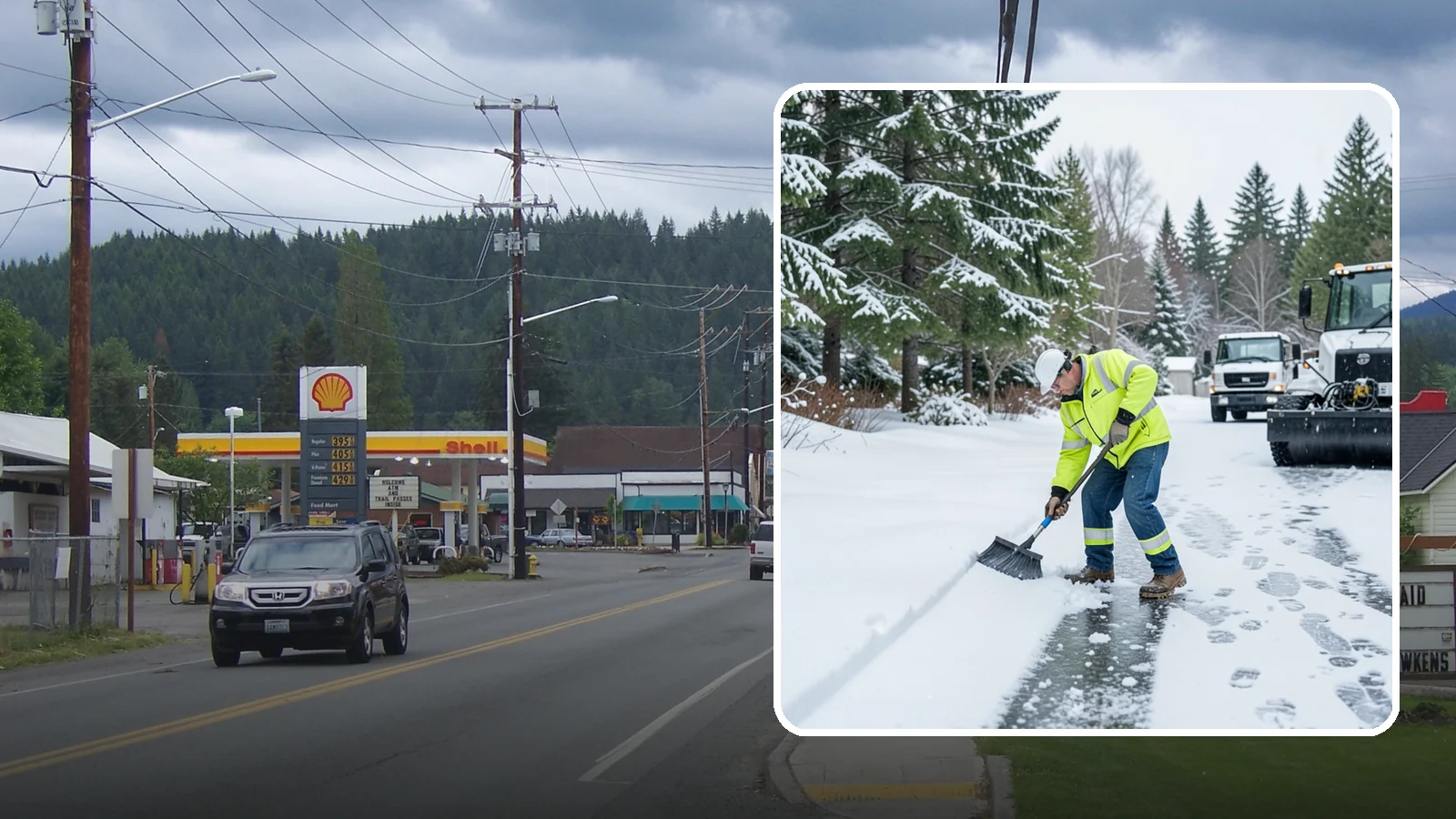 Ice Removal from Driveways in Granite Falls, Snohomish County, WA - We break up and remove driveway ice left behind by Western Washington's thaw-and-refreeze cycles.