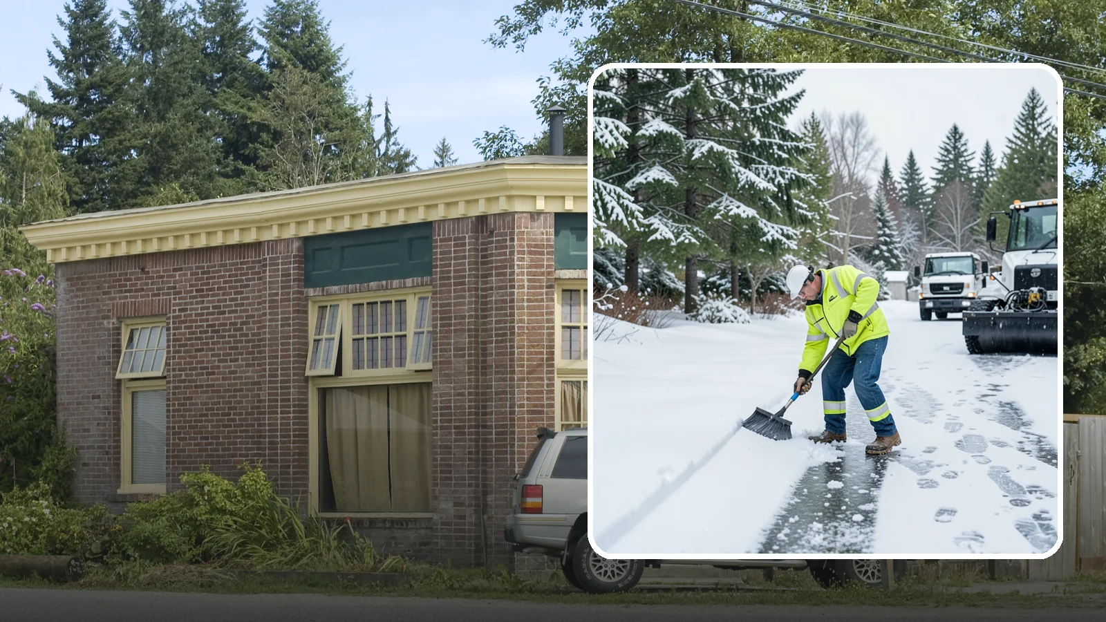 Ice Removal from Driveways in Hamilton, Skagit County, WA - We break up and remove driveway ice left behind by Western Washington's thaw-and-refreeze cycles.
