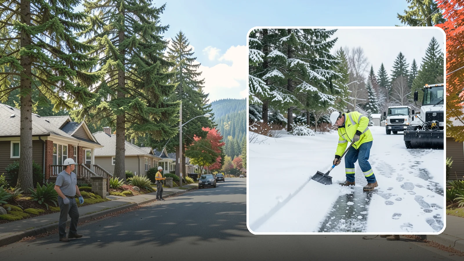 Ice Removal from Driveways in Hunts Point, King County, WA - We break up and remove driveway ice left behind by Western Washington's thaw-and-refreeze cycles.