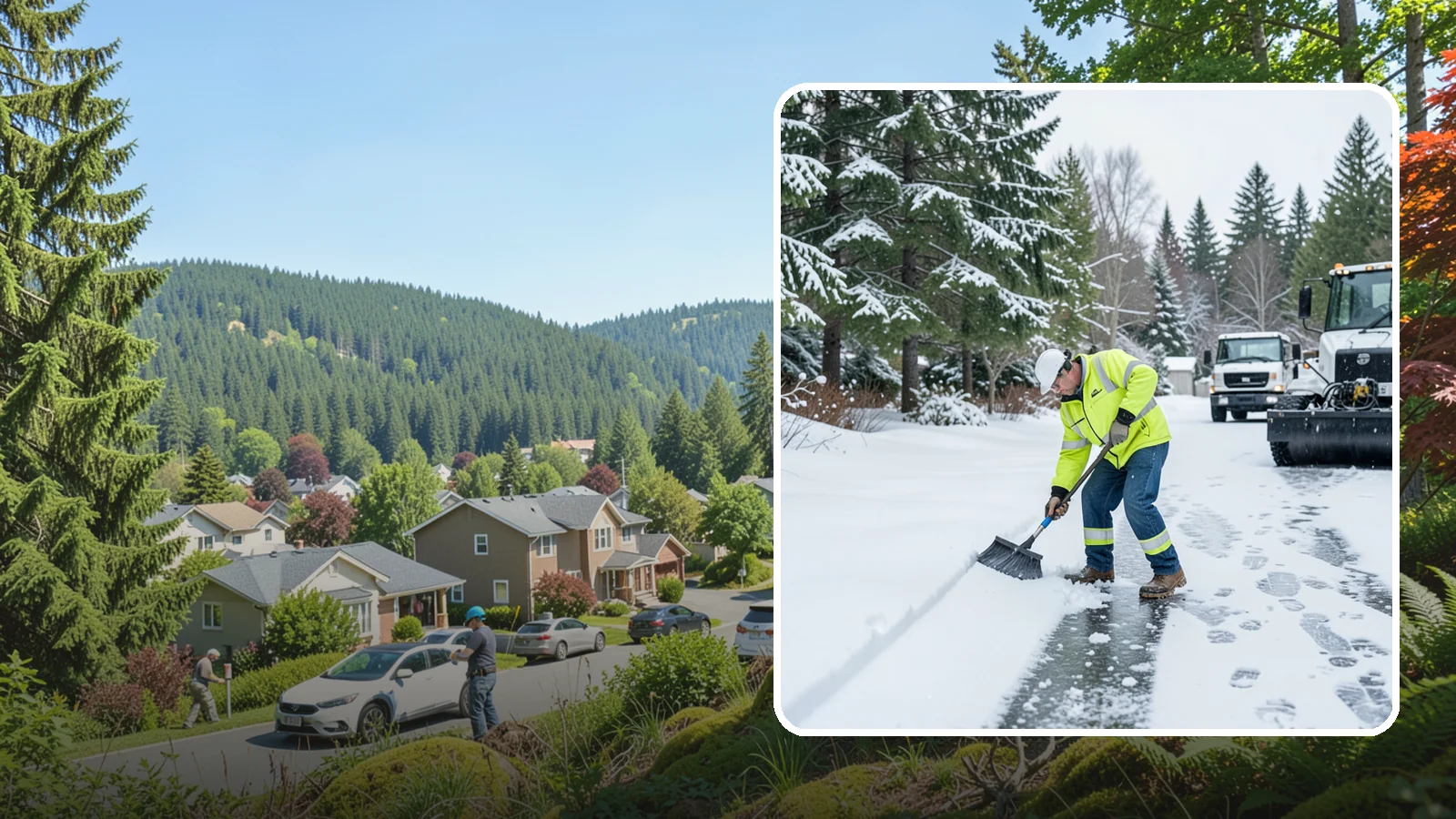 Ice Removal from Driveways in Index, Snohomish County, WA - We break up and remove driveway ice left behind by Western Washington's thaw-and-refreeze cycles.