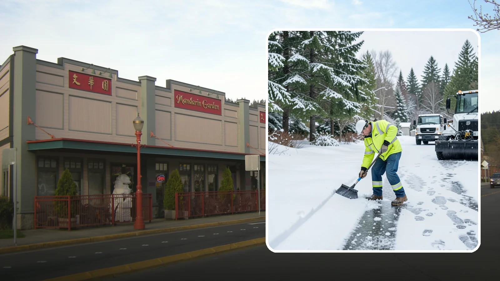 Ice Removal from Driveways in Issaquah, King County, WA - We break up and remove driveway ice left behind by Western Washington's thaw-and-refreeze cycles.