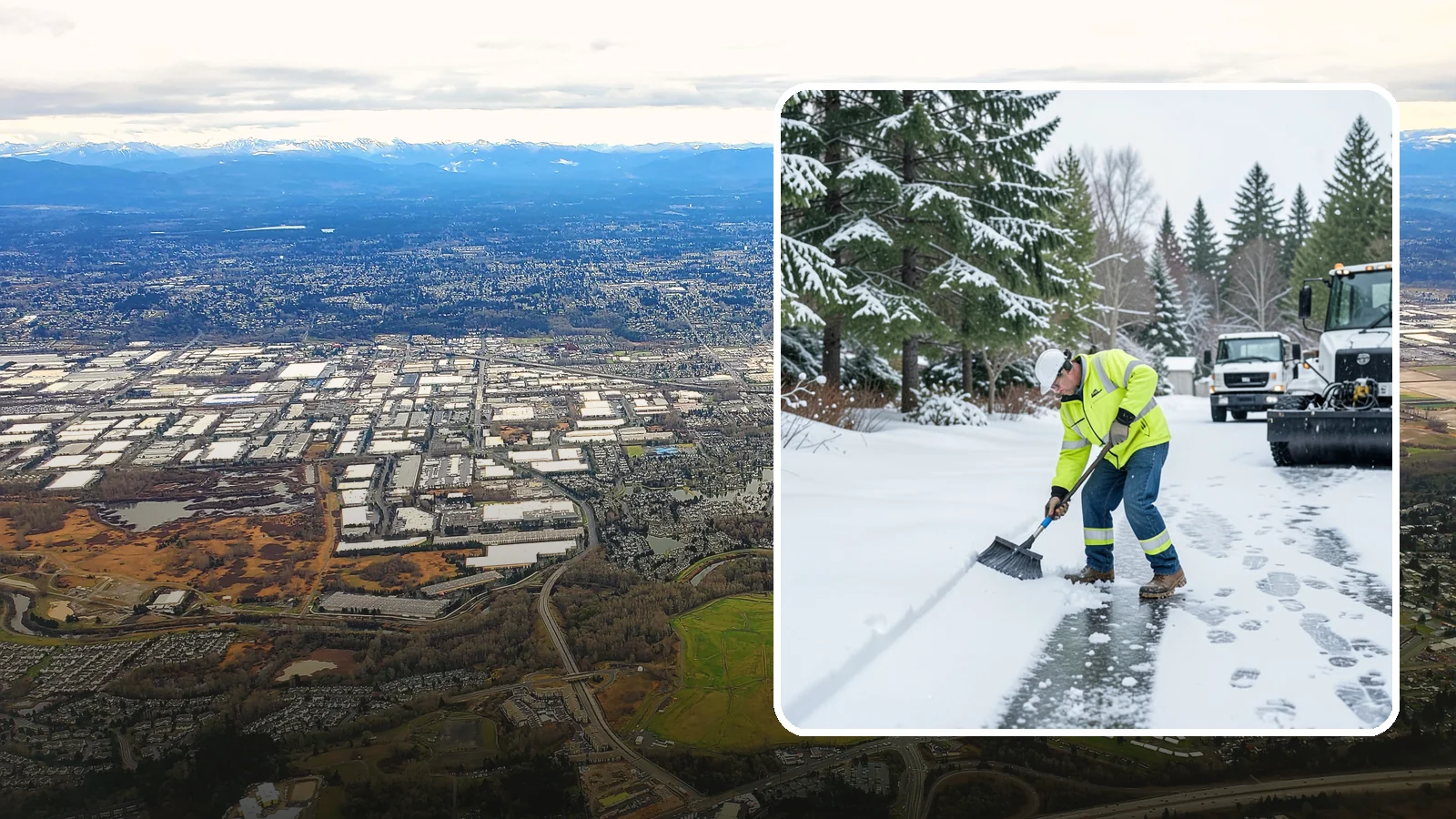 Ice Removal from Driveways in Kent, King County, WA - We break up and remove driveway ice left behind by Western Washington's thaw-and-refreeze cycles.