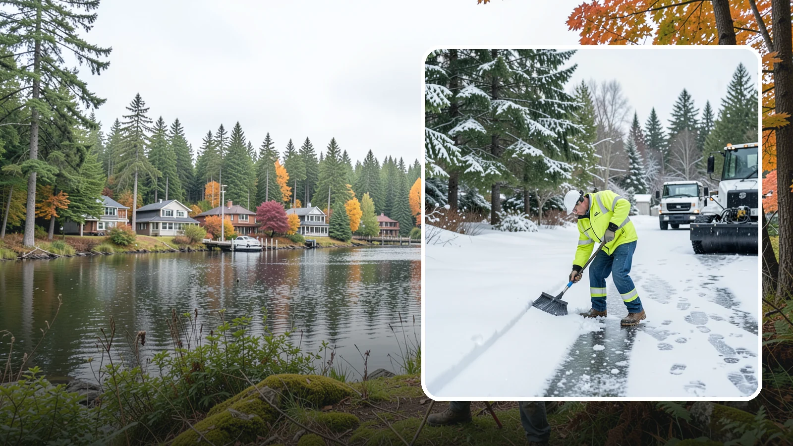 Ice Removal from Driveways in La Conner, Skagit County, WA - We break up and remove driveway ice left behind by Western Washington's thaw-and-refreeze cycles.