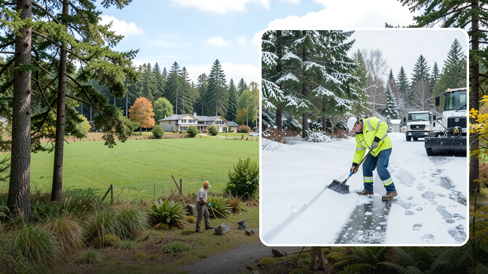 Ice Removal from Driveways in Lyman, Skagit County, WA - We break up and remove driveway ice left behind by Western Washington's thaw-and-refreeze cycles.
