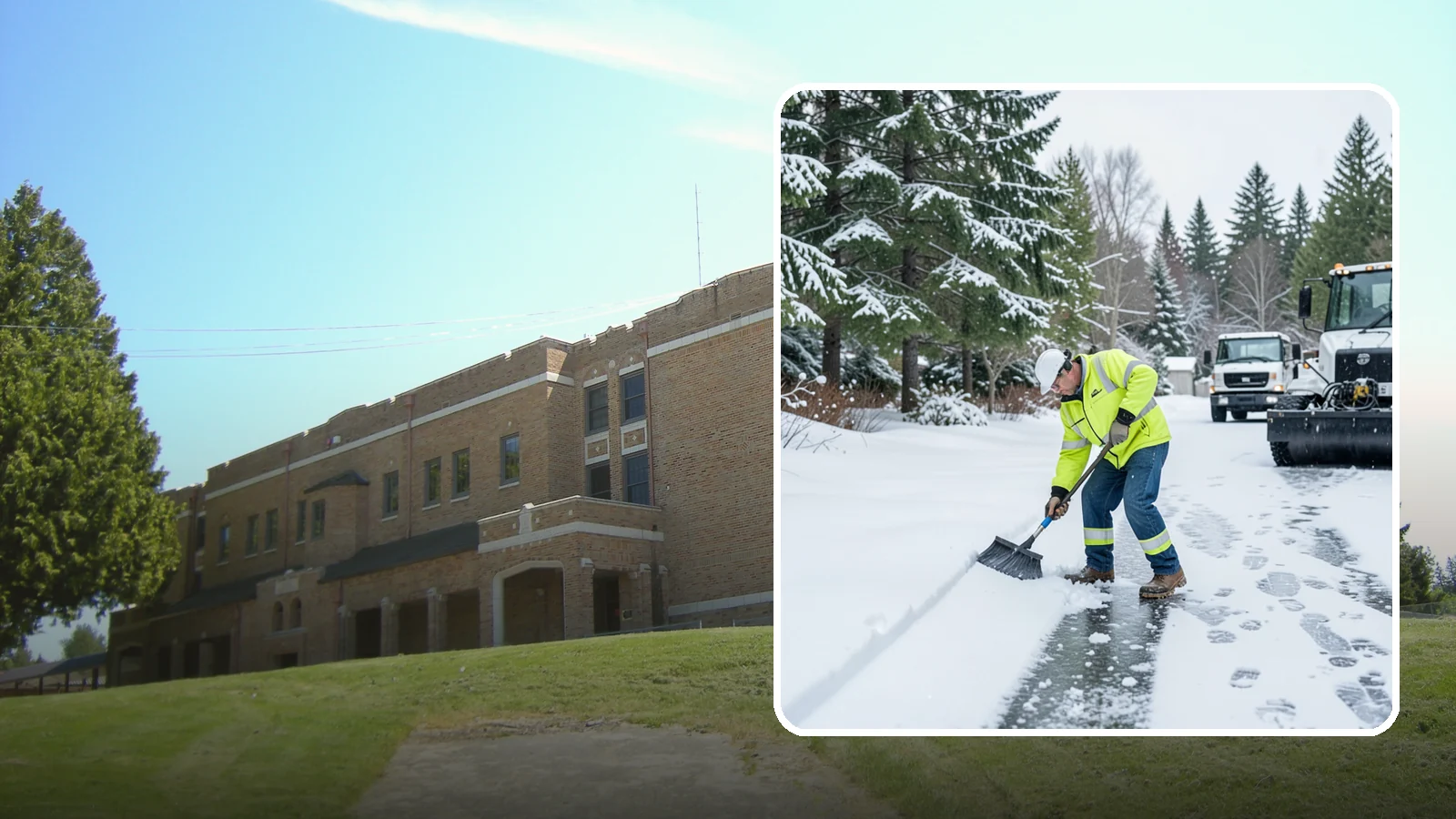 Ice Removal from Driveways in Maple Valley, King County, WA - We break up and remove driveway ice left behind by Western Washington's thaw-and-refreeze cycles.
