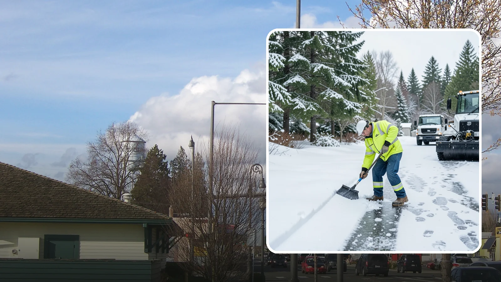 Ice Removal from Driveways in Marysville, Snohomish County, WA - We break up and remove driveway ice left behind by Western Washington's thaw-and-refreeze cycles.
