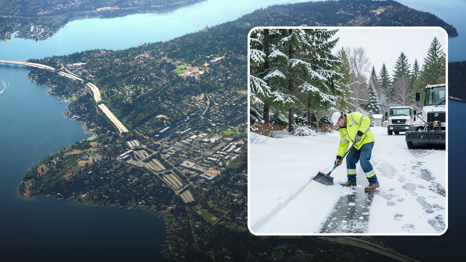 Ice Removal from Driveways in Mercer Island, King County, WA - We break up and remove driveway ice left behind by Western Washington's thaw-and-refreeze cycles.