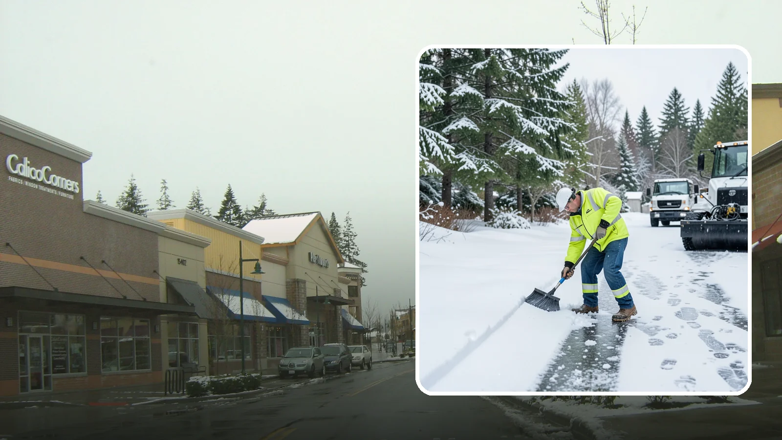 Ice Removal from Driveways in Mill Creek, Snohomish County, WA - We break up and remove driveway ice left behind by Western Washington's thaw-and-refreeze cycles.