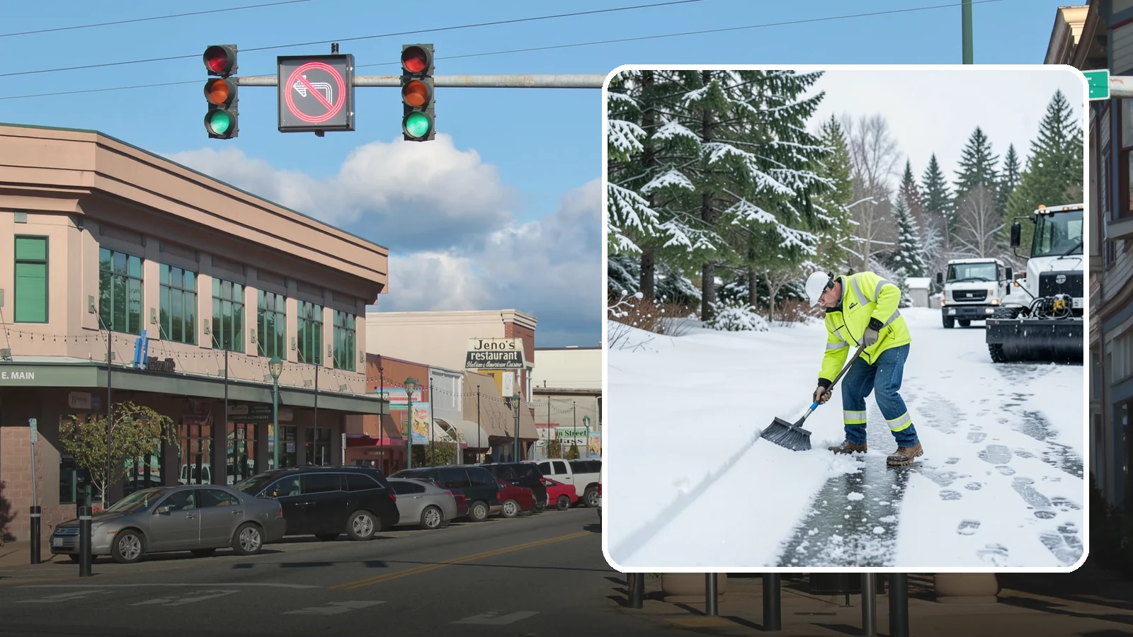 Ice Removal from Driveways in Monroe, Snohomish County, WA - We break up and remove driveway ice left behind by Western Washington's thaw-and-refreeze cycles.