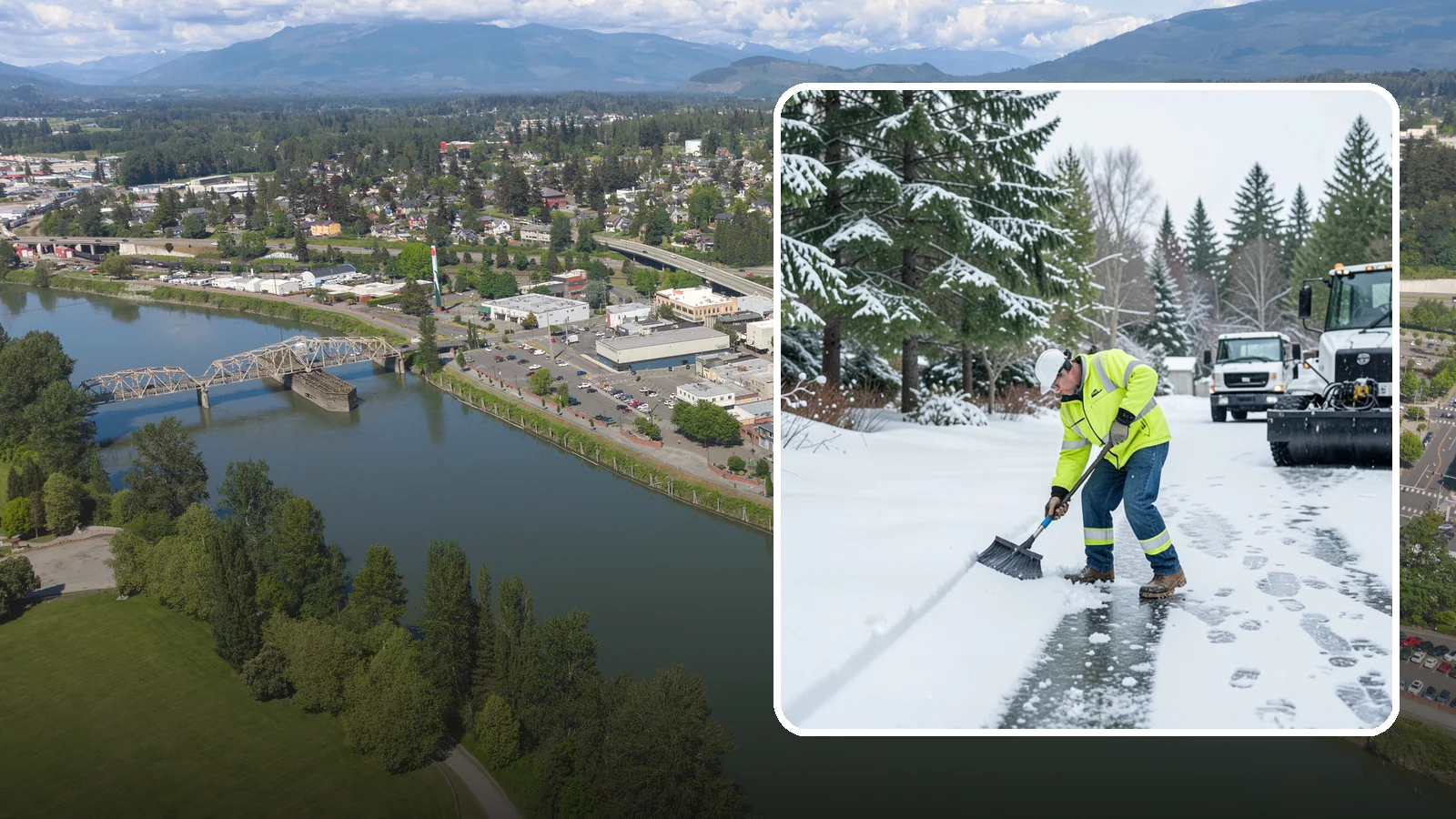 Ice Removal from Driveways in Mount Vernon, Skagit County, WA - We break up and remove driveway ice left behind by Western Washington's thaw-and-refreeze cycles.