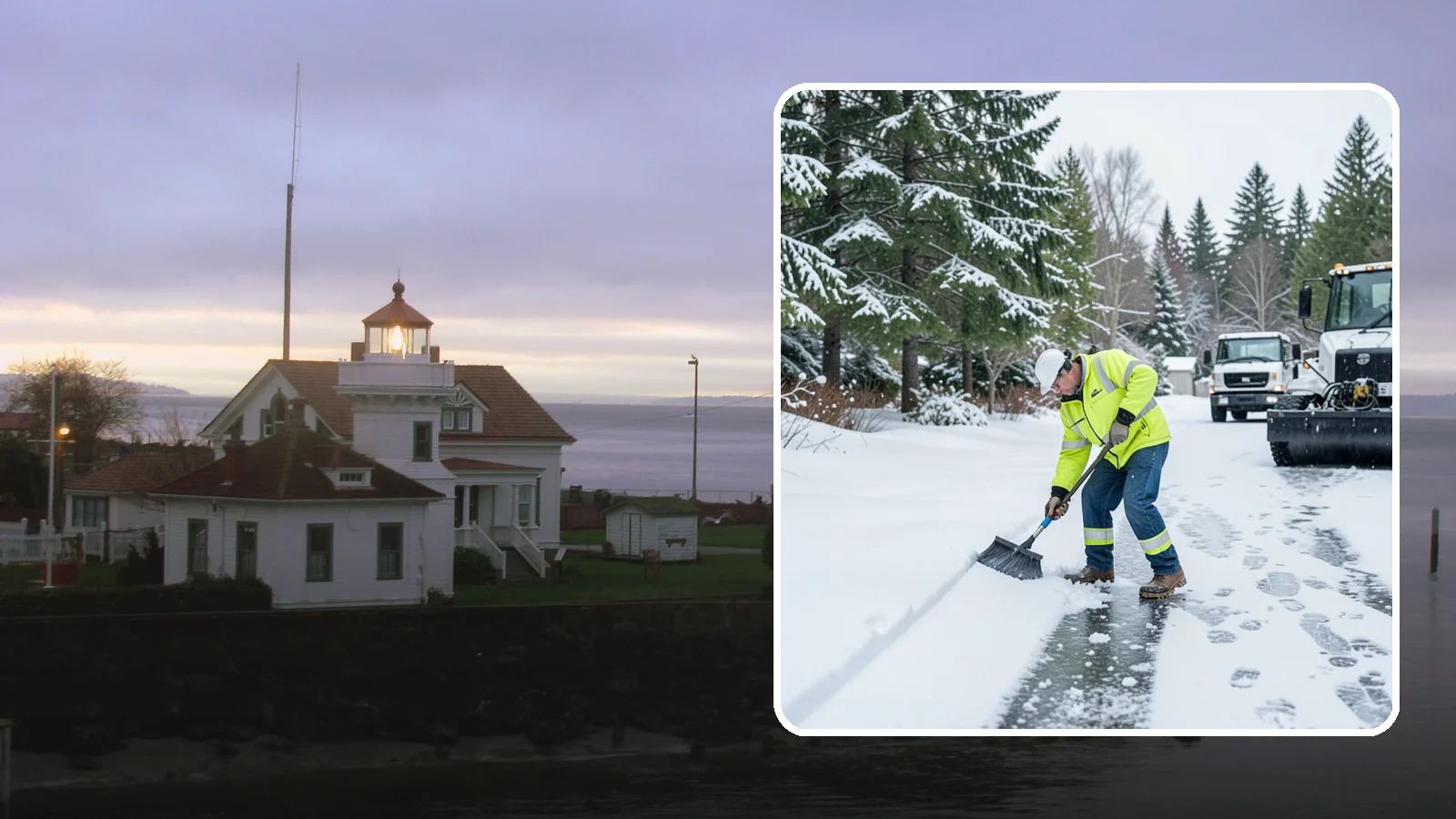 Ice Removal from Driveways in Mukilteo, Snohomish County, WA - We break up and remove driveway ice left behind by Western Washington's thaw-and-refreeze cycles.