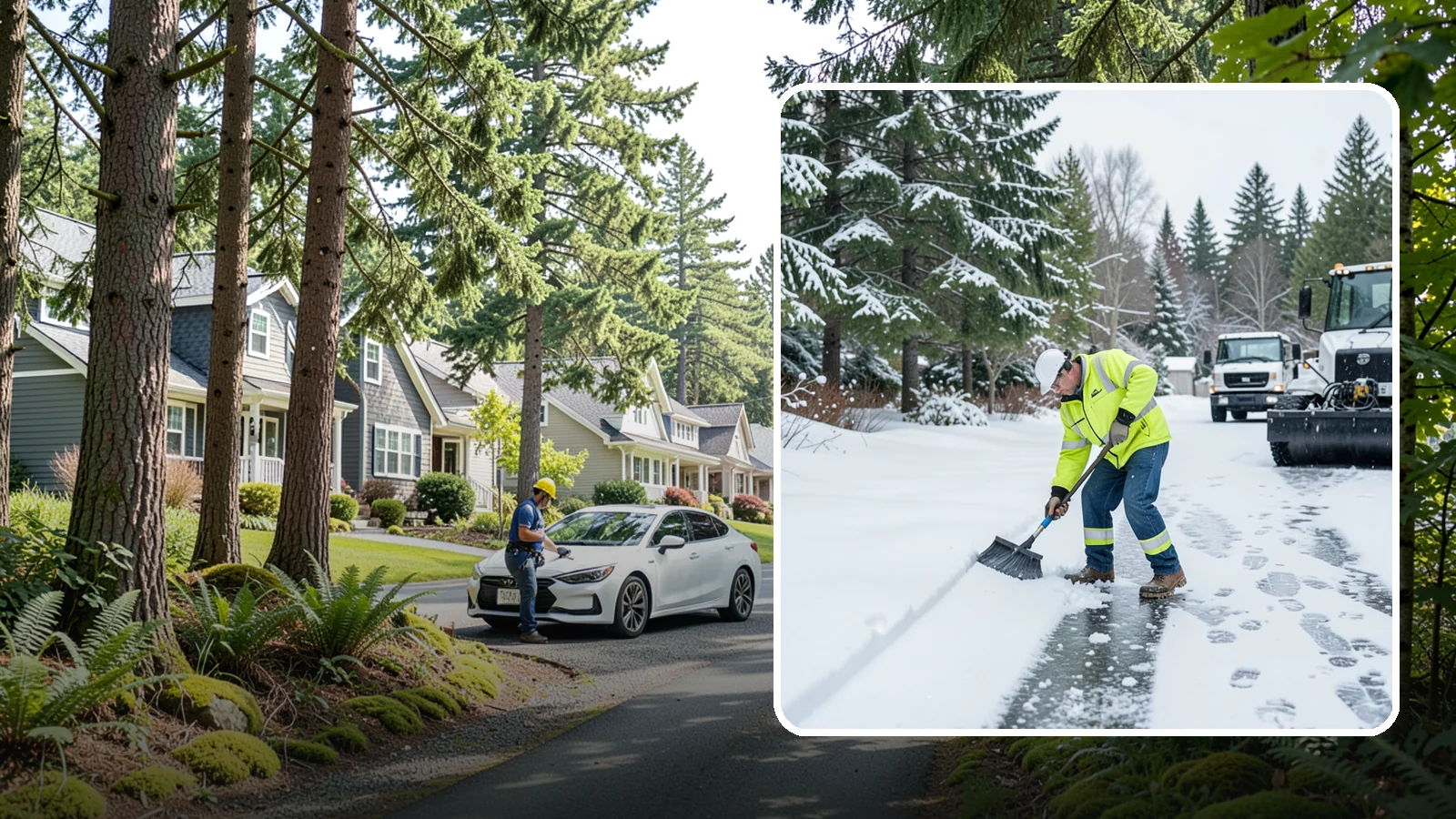 Ice Removal from Driveways in Normandy Park, King County, WA - We break up and remove driveway ice left behind by Western Washington's thaw-and-refreeze cycles.