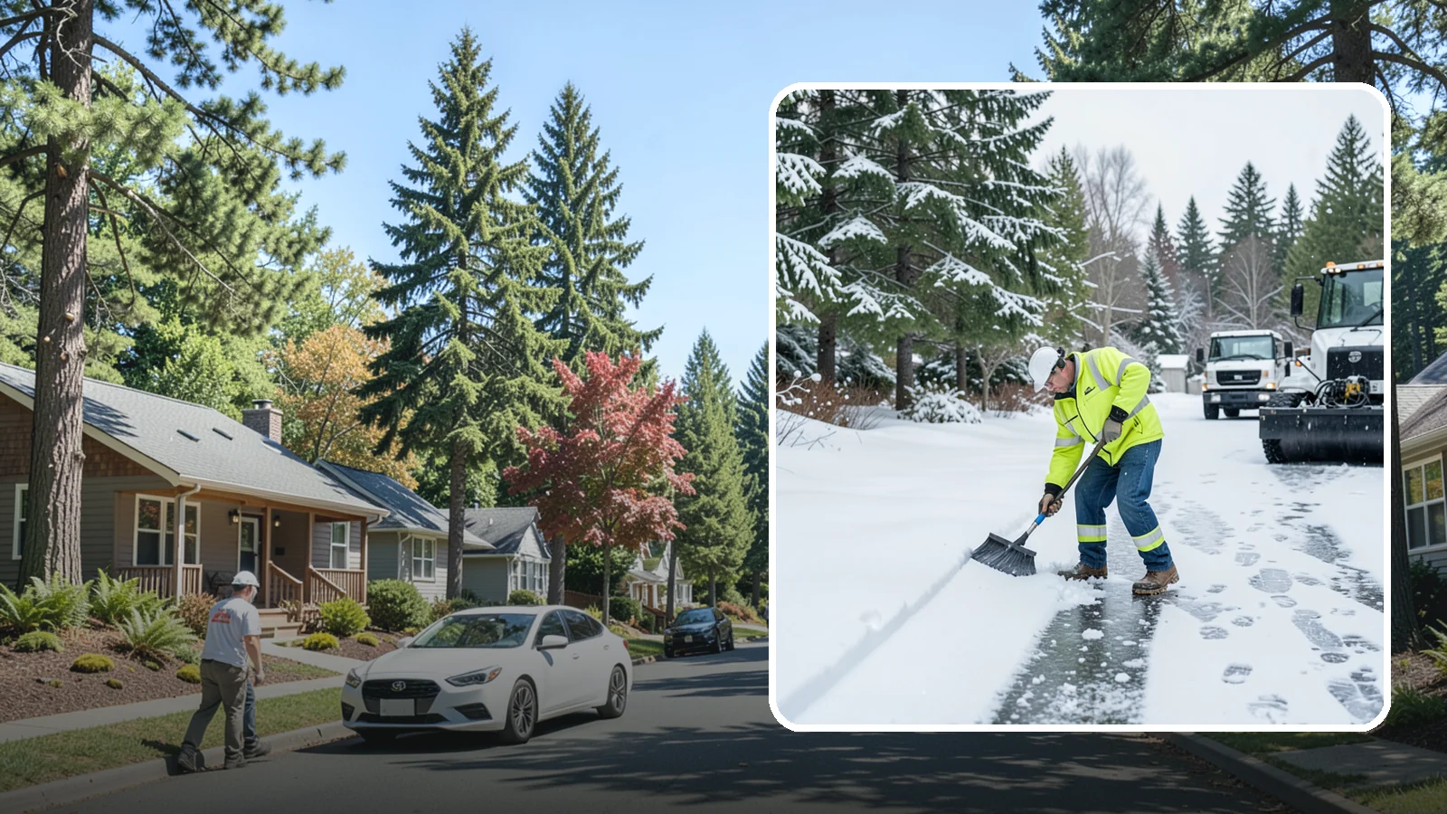 Ice Removal from Driveways in Orting, Pierce County, WA - We break up and remove driveway ice left behind by Western Washington's thaw-and-refreeze cycles.