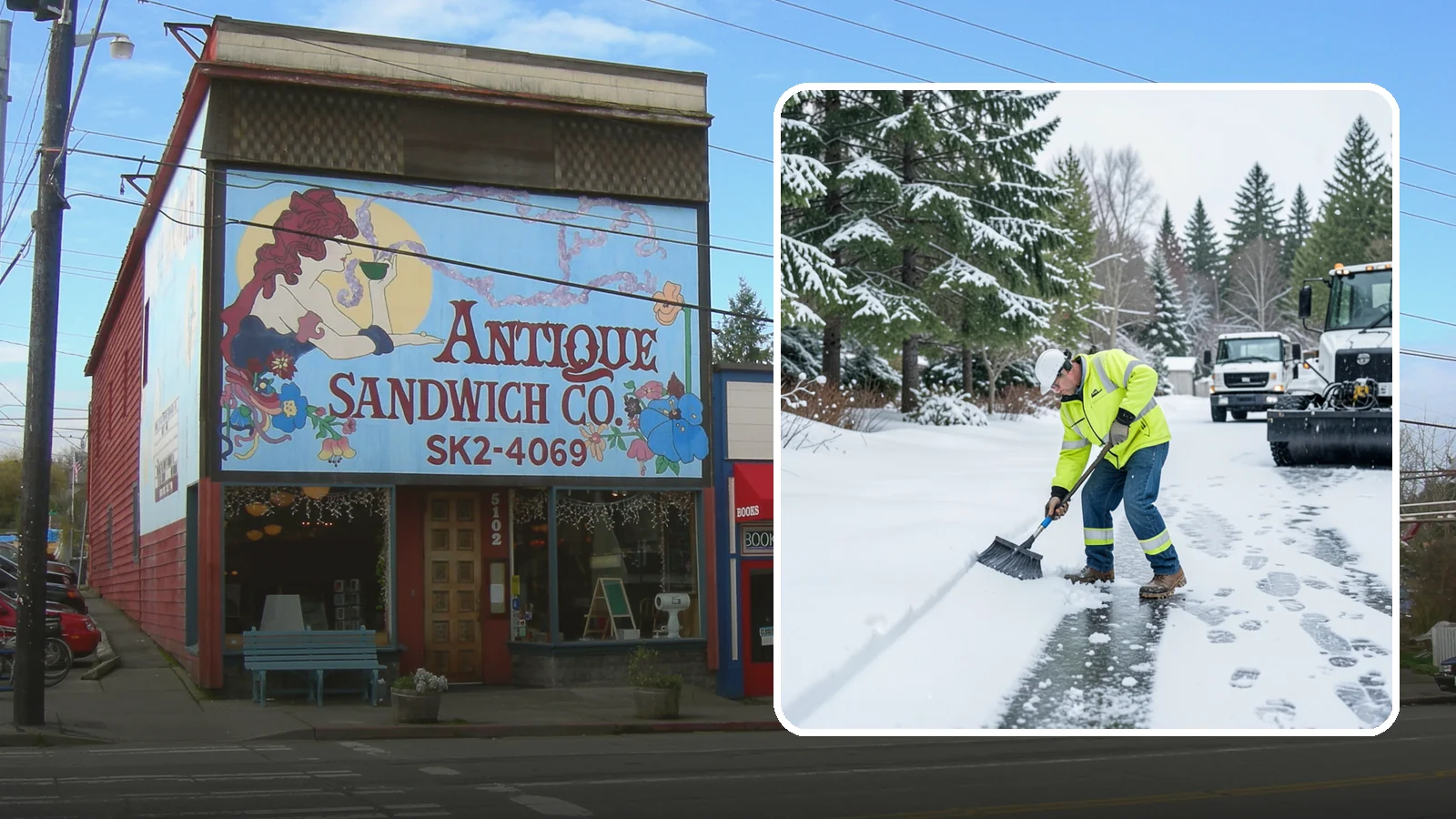 Ice Removal from Driveways in Ruston, Pierce County, WA - We break up and remove driveway ice left behind by Western Washington's thaw-and-refreeze cycles.