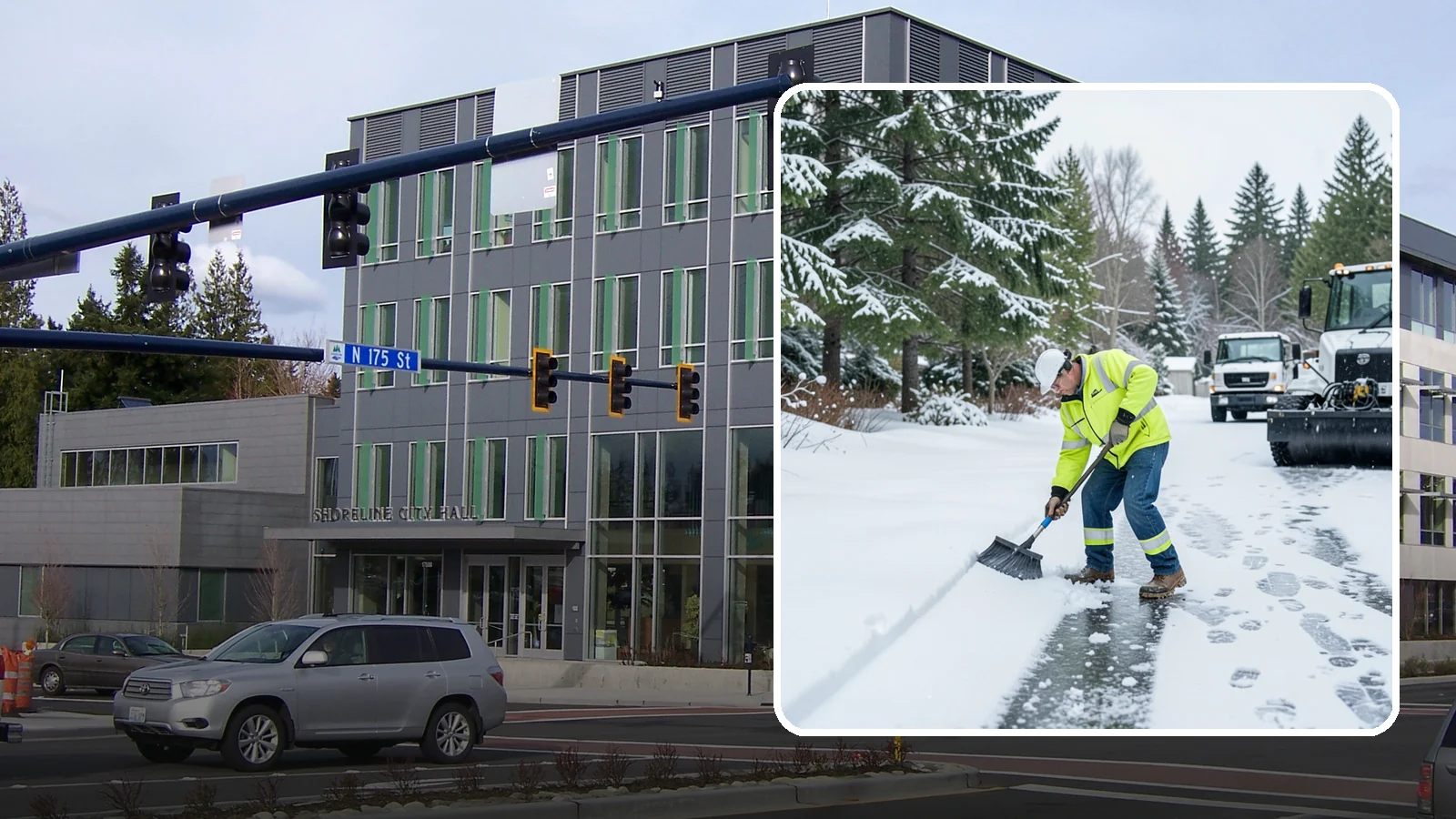 Ice Removal from Driveways in Shoreline, King County, WA - We break up and remove driveway ice left behind by Western Washington's thaw-and-refreeze cycles.