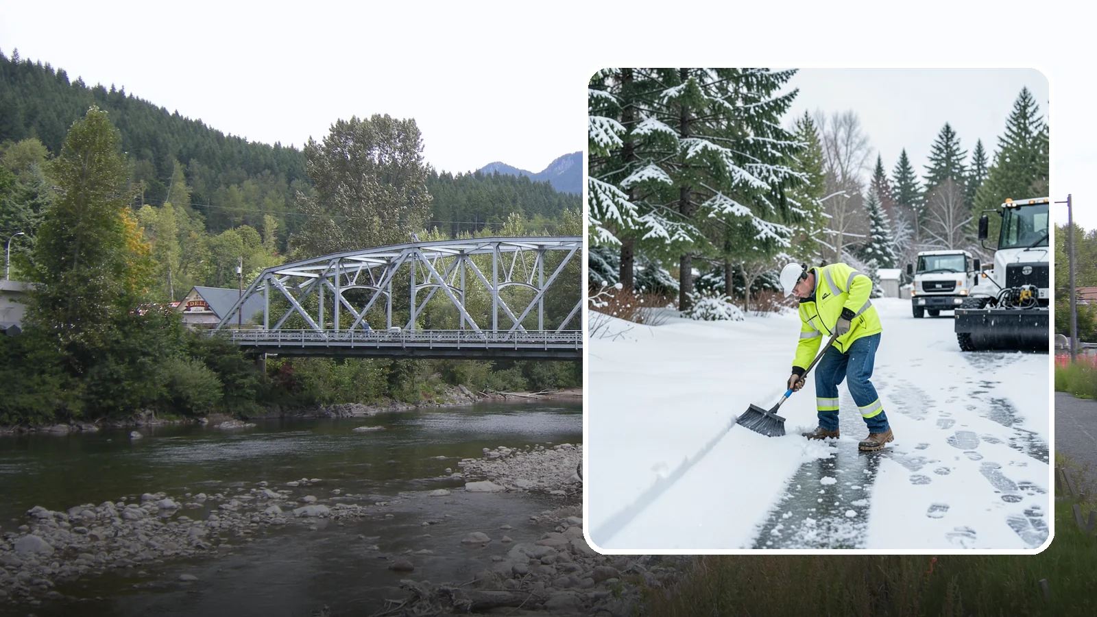 Ice Removal from Driveways in Skykomish, King County, WA - We break up and remove driveway ice left behind by Western Washington's thaw-and-refreeze cycles.