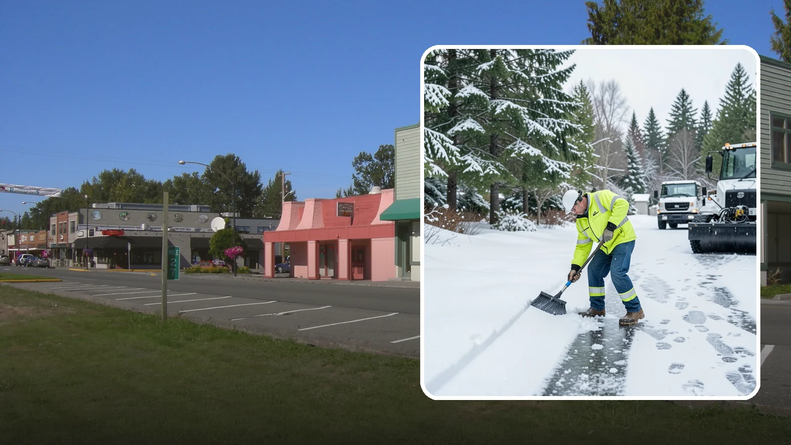Ice Removal from Driveways in Snoqualmie, King County, WA - We break up and remove driveway ice left behind by Western Washington's thaw-and-refreeze cycles.