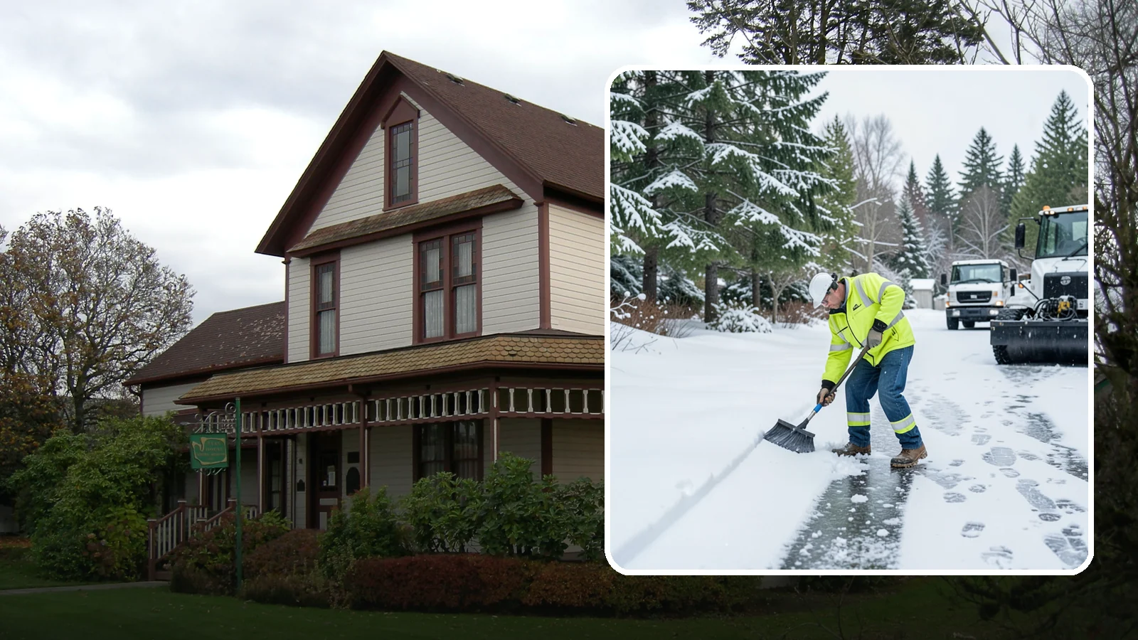 Ice Removal from Driveways in Sumner, Pierce County, WA - We break up and remove driveway ice left behind by Western Washington's thaw-and-refreeze cycles.