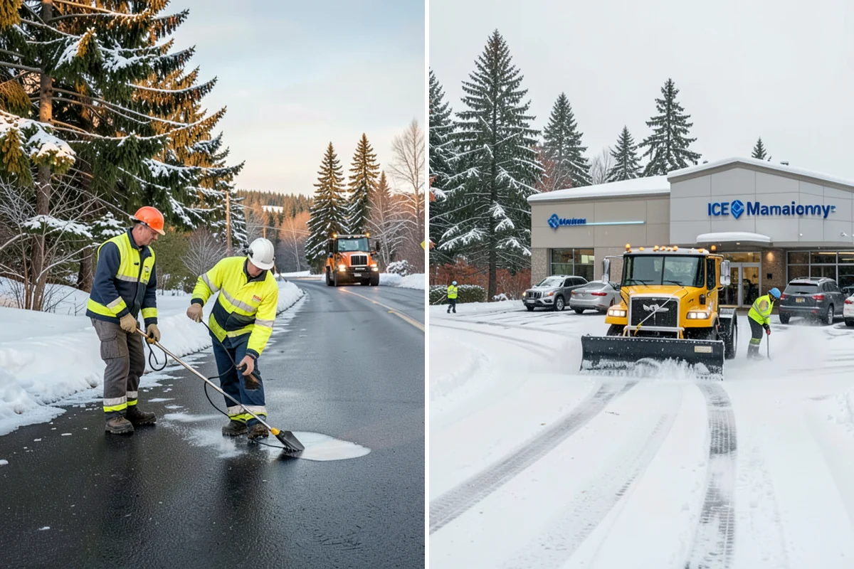 Ice Storm Response in Clyde Hill, King County, WA - Monitor National Weather Service ice-accretion forecasts and stage crews before onset