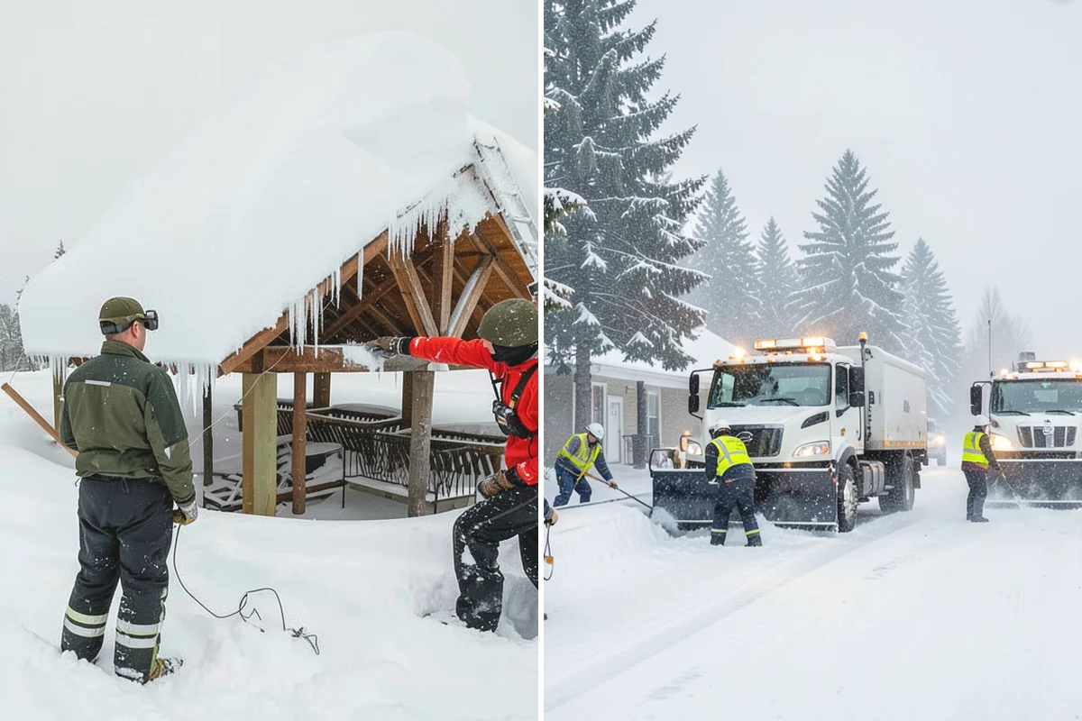Ice Storm Response in Monroe, Snohomish County, WA - Monitor National Weather Service ice-accretion forecasts and stage crews before onset
