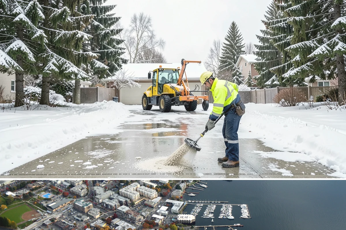 Industrial Facility Deicing in Kirkland, King County, WA - Coverage runs all winter with continuous shift-aligned readiness during the extended cold snaps that follow lowland outflow...