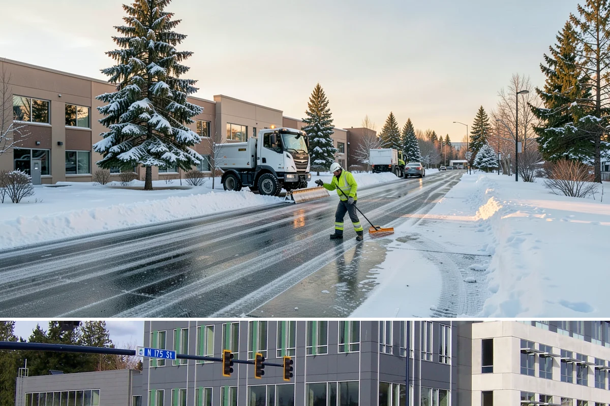 Industrial Facility Deicing in Shoreline, King County, WA - Coverage runs all winter with continuous shift-aligned readiness during the extended cold snaps that follow lowland outflow...