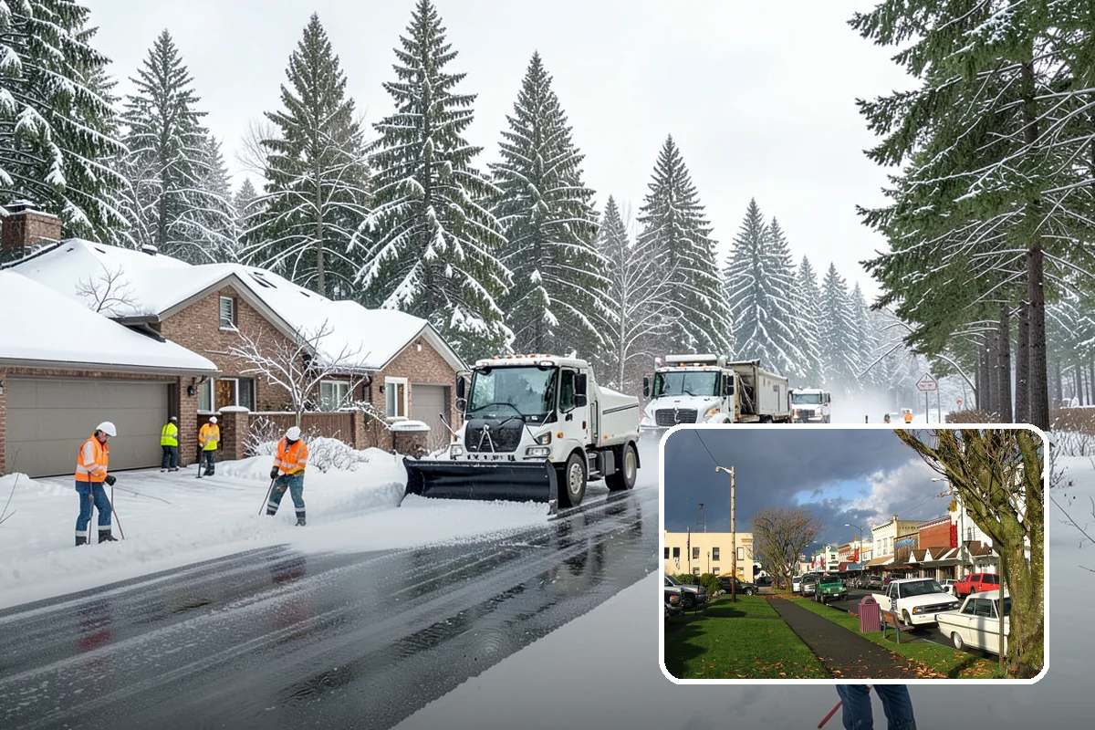 Industrial Facility Parking Lot Snow Removal in Arlington, Snohomish County, WA - Large lots and truck approaches stay open to protect production