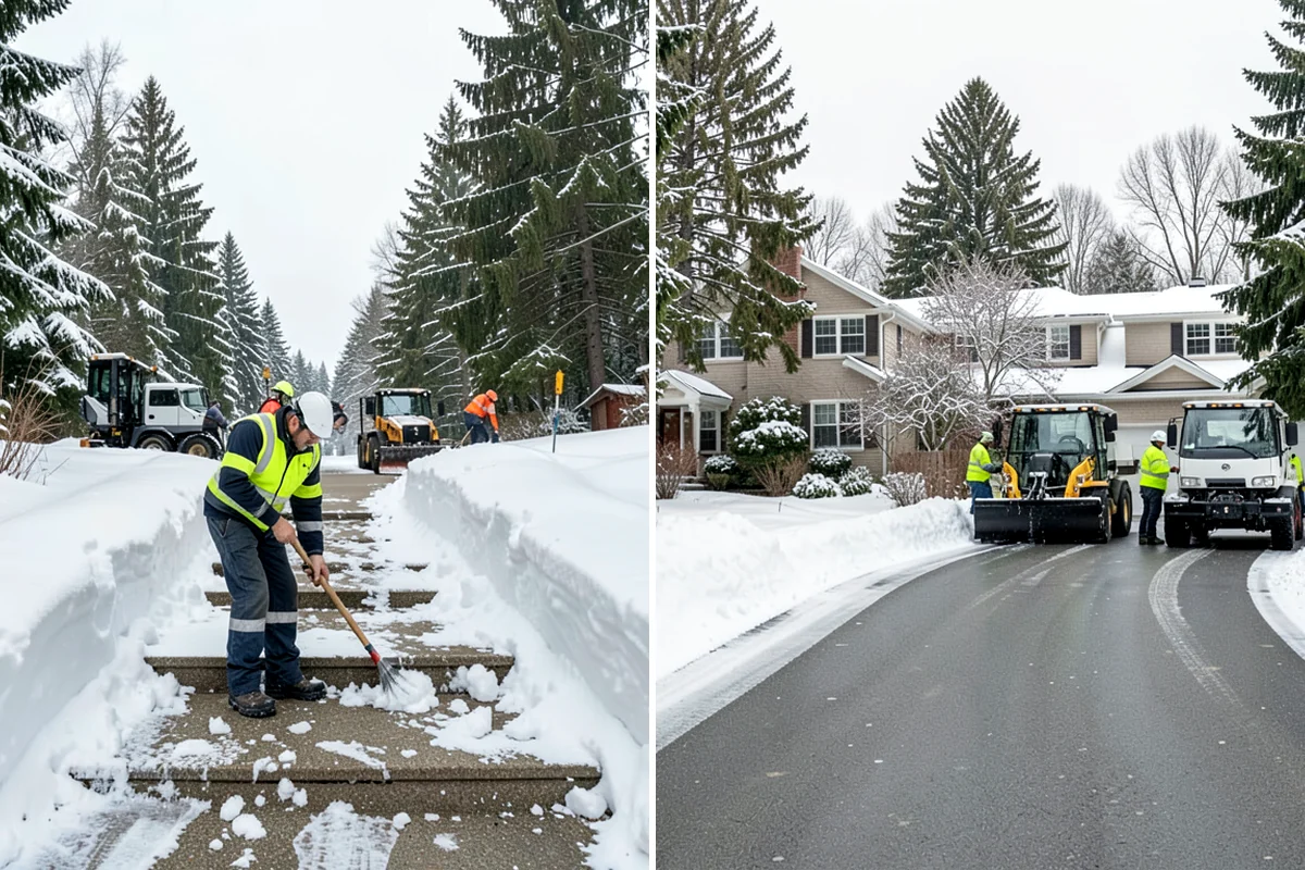 Industrial Facility Parking Lot Snow Removal in Arlington, Snohomish County, WA - Survey yard parking, gate approaches, and truck turning areas