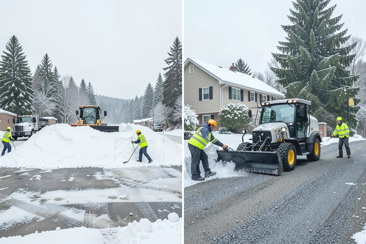 Industrial Facility Parking Lot Snow Removal in Auburn, King County, WA - Survey yard parking, gate approaches, and truck turning areas