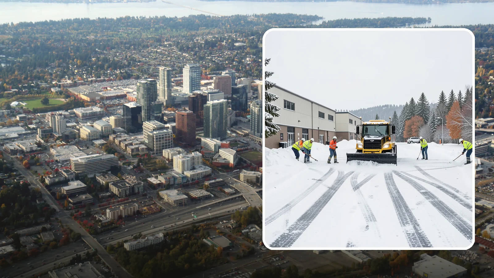 Industrial Facility Parking Lot Snow Removal in Bellevue, King County, WA - We clear large industrial lots and truck approaches so Western Washington operations keep running through winter weather.