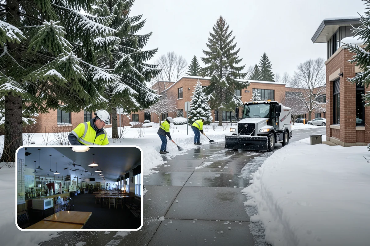Industrial Facility Parking Lot Snow Removal in Black Diamond, King County, WA - Large lots and truck approaches stay open to protect production