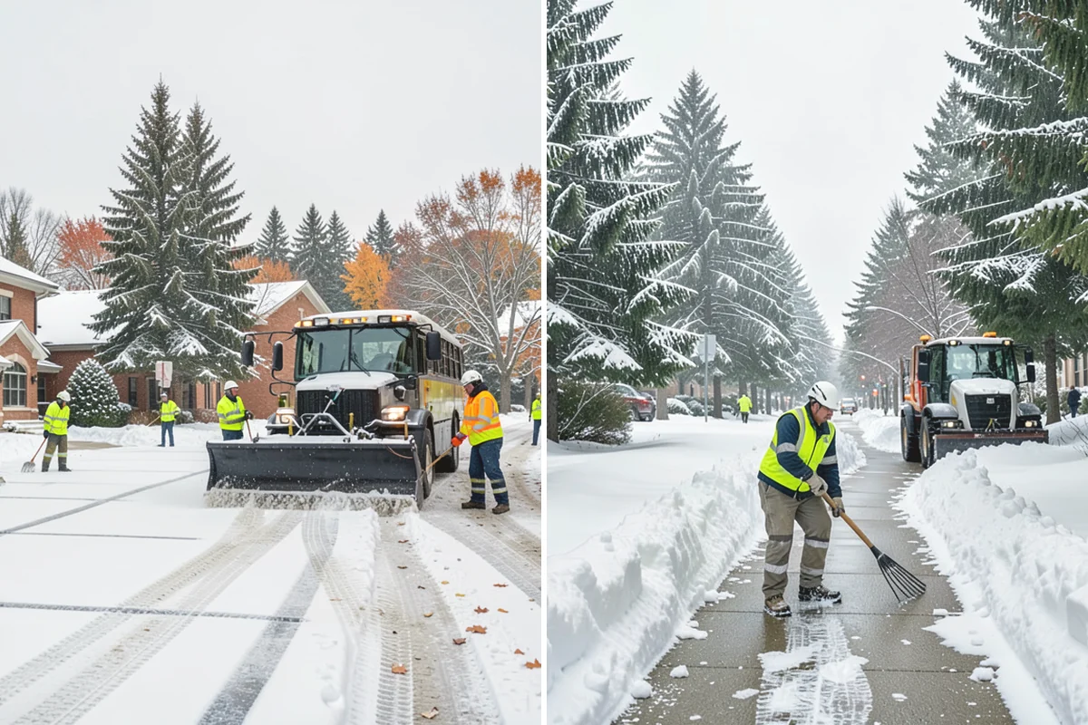Industrial Facility Parking Lot Snow Removal in Black Diamond, King County, WA - Survey yard parking, gate approaches, and truck turning areas
