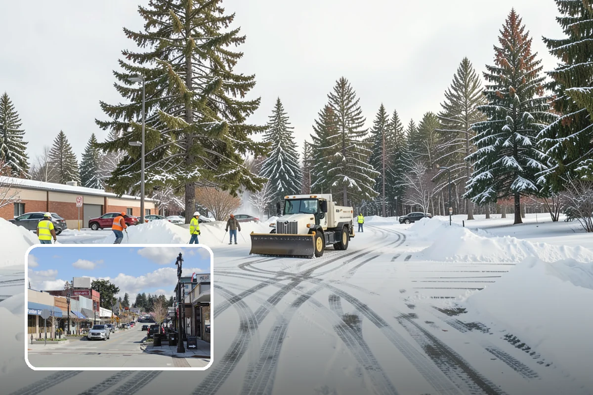 Industrial Facility Parking Lot Snow Removal in Bothell, King County, WA - Large lots and truck approaches stay open to protect production