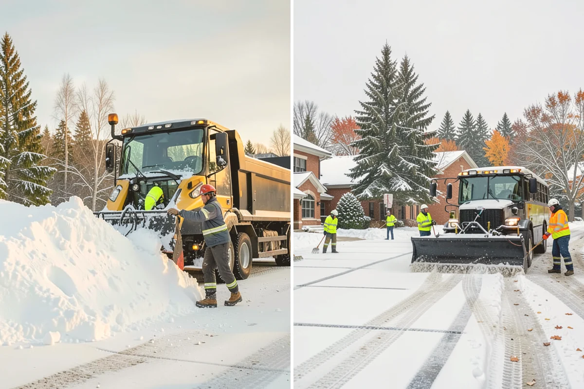 Industrial Facility Parking Lot Snow Removal in Bothell, King County, WA - Survey yard parking, gate approaches, and truck turning areas