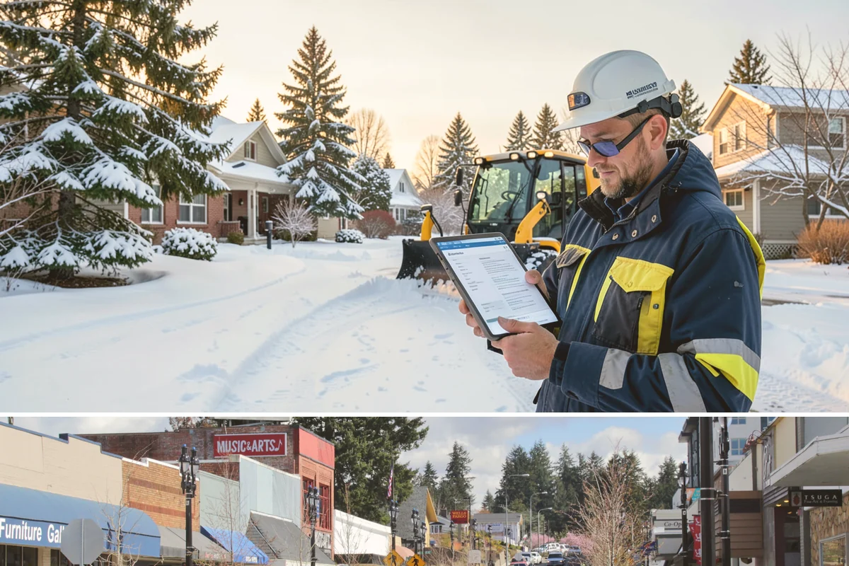 Industrial Facility Parking Lot Snow Removal in Bothell, King County, WA - Industrial lots in the Puget Sound region need the most winter clearing from December through February, when cold snaps threaten...