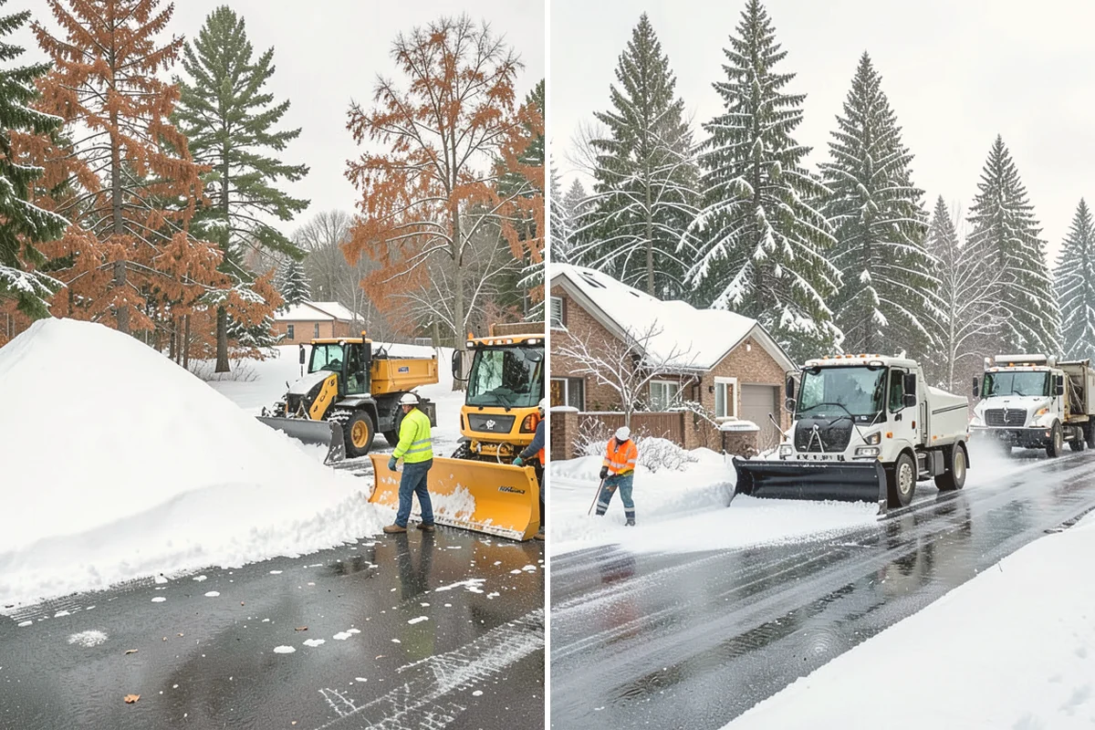 Industrial Facility Parking Lot Snow Removal in Brier, Snohomish County, WA - Survey yard parking, gate approaches, and truck turning areas